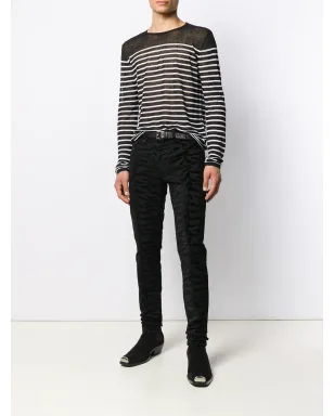 Saint Laurent ゼブラプリント スキニー ジーンズ - ブラック - サムネイル2