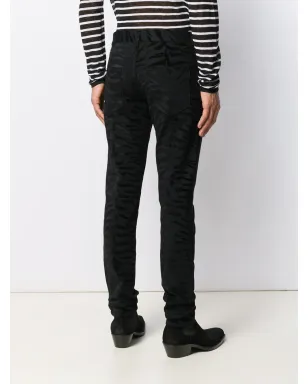 Saint Laurent ゼブラプリント スキニー ジーンズ - ブラック - サムネイル4