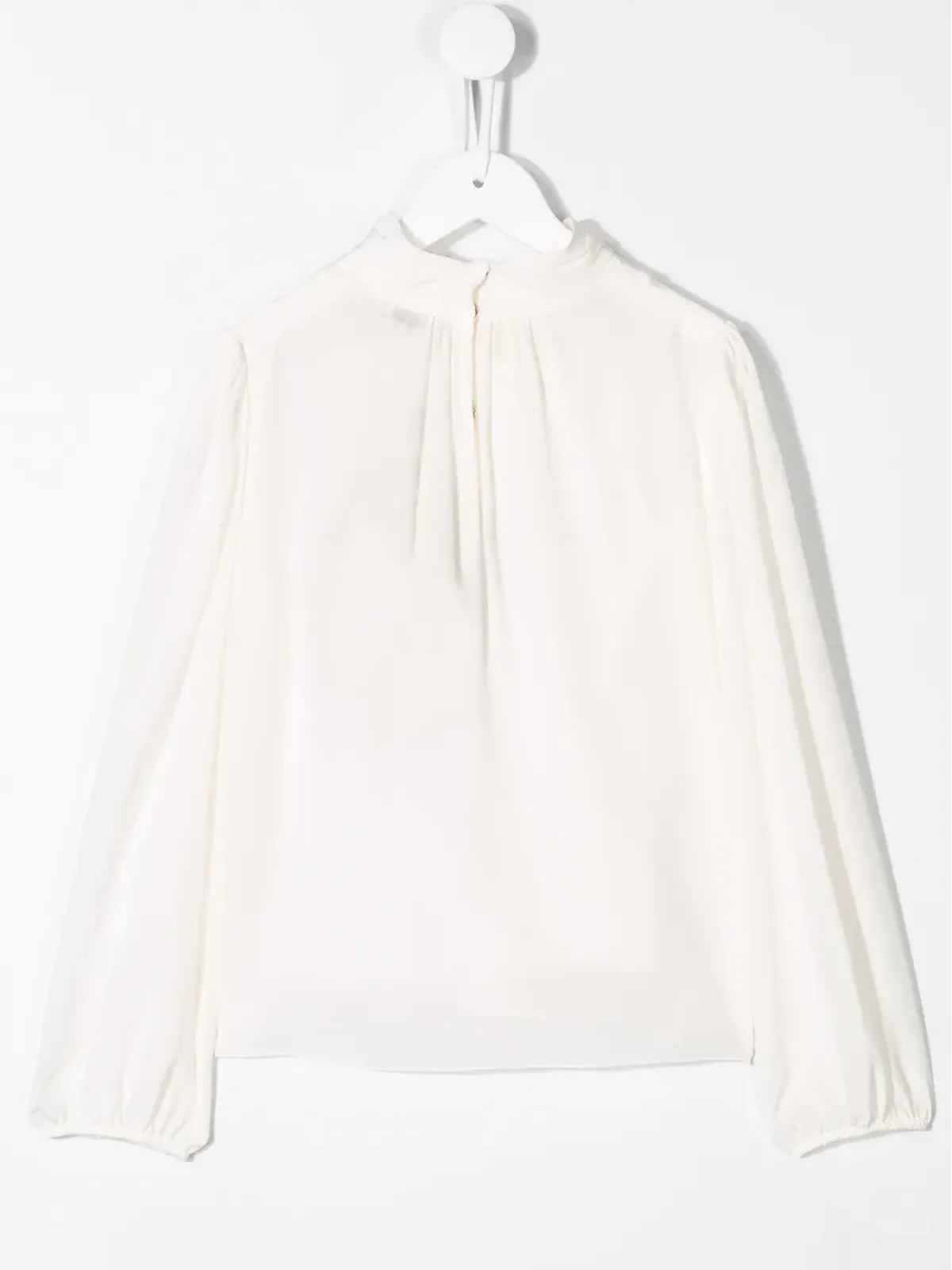 Dolce & Gabbana Kids pussy-bow クレープデシネ ブラウス - White - 画像2