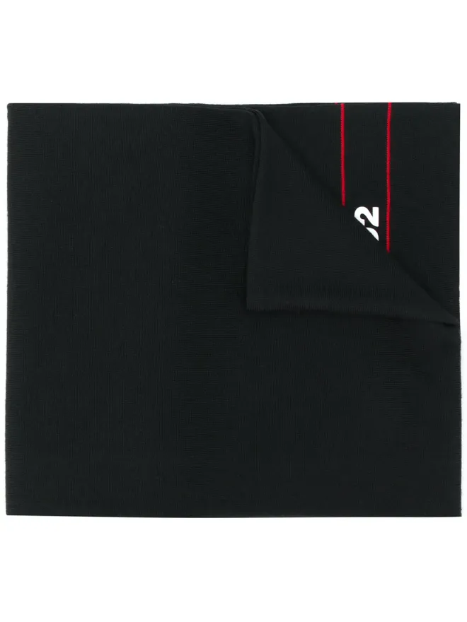 Dsquared2 DSQUARED2 ロゴプリントスカーフ - ブラックの商品画像