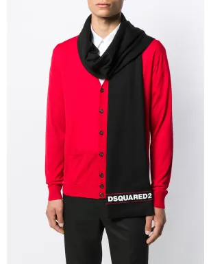 DSQUARED2 ロゴプリントスカーフ - ブラック - サムネイル2