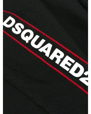 DSQUARED2 ロゴプリントスカーフ - ブラック - サムネイル3