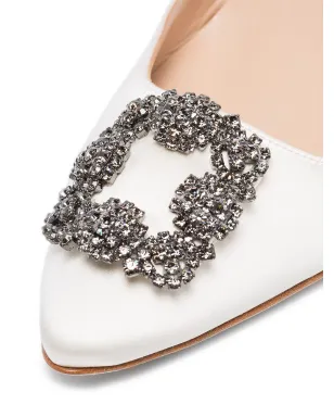 Manolo Blahnik Hangisi クリスタル装飾のサテンパンプス - サムネイル4