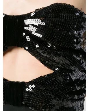 Saint Laurent セクイン装飾付きイブニングドレス - ブラック - サムネイル5