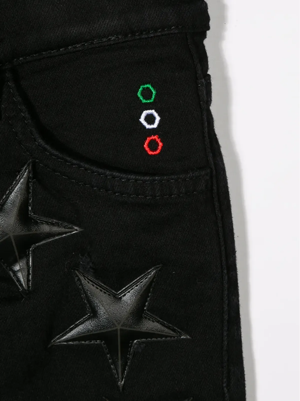 Philipp Plein Junior スーパーストレートカット・スター付きジーンズ - 画像3