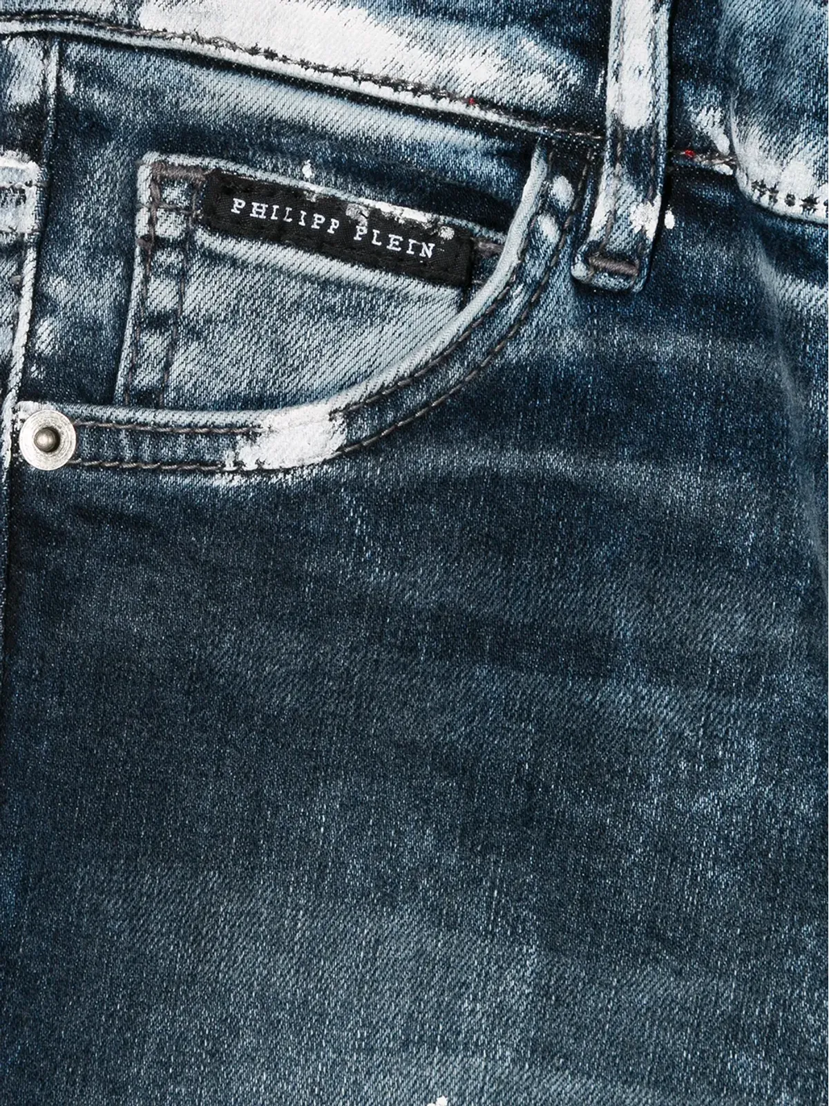 Philipp Plein Junior ペイントスプラッター ジーンズ - ブルー - 画像3