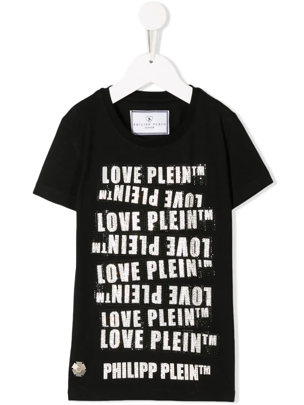 Philipp Plein Junior ラウンドネック SS Philipp Plein TM Tシャツ ブラック - 画像1