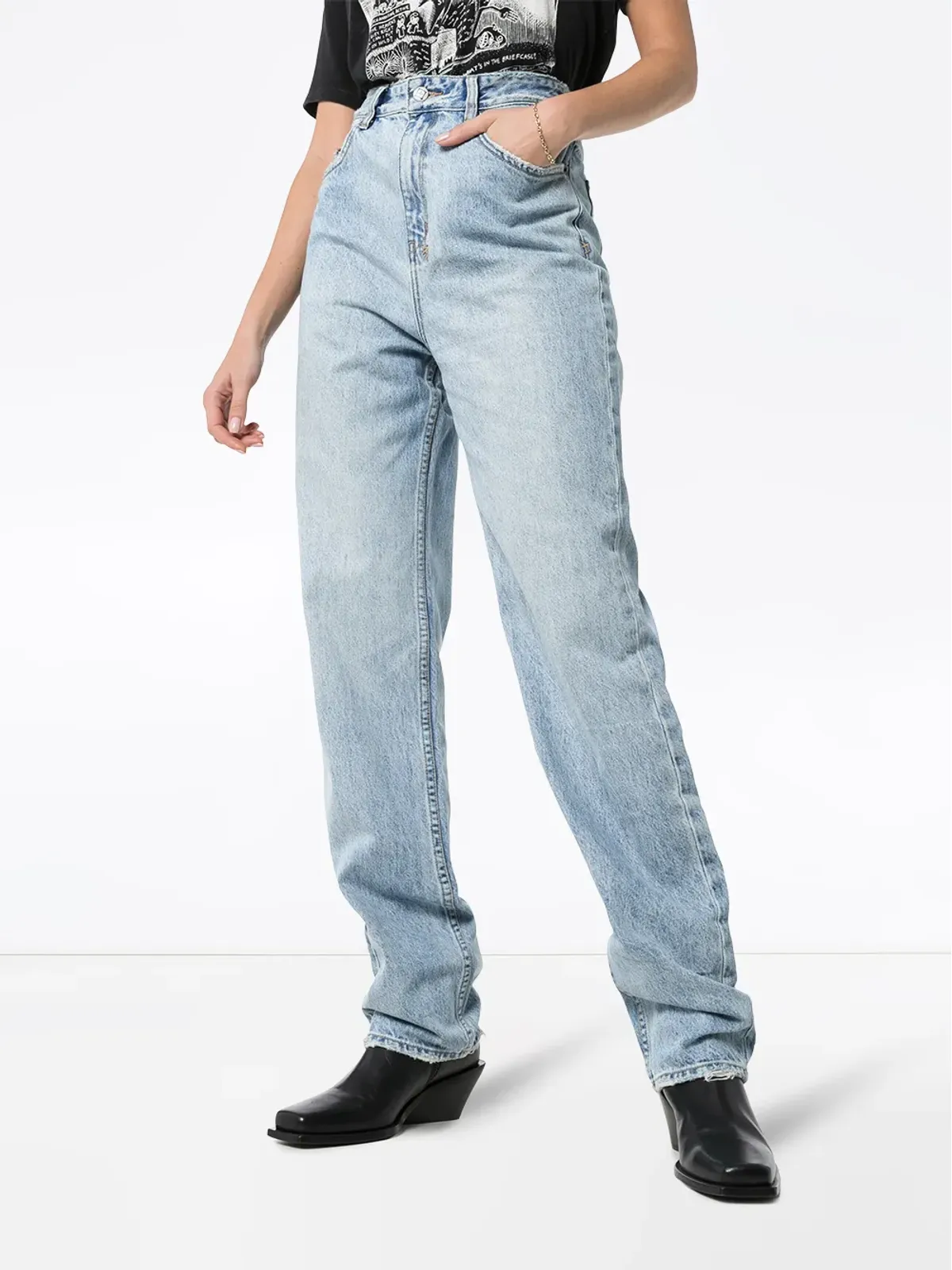 Ksubi プレイバック ハイウェスト ストレートジーンズ - Blue - 画像3