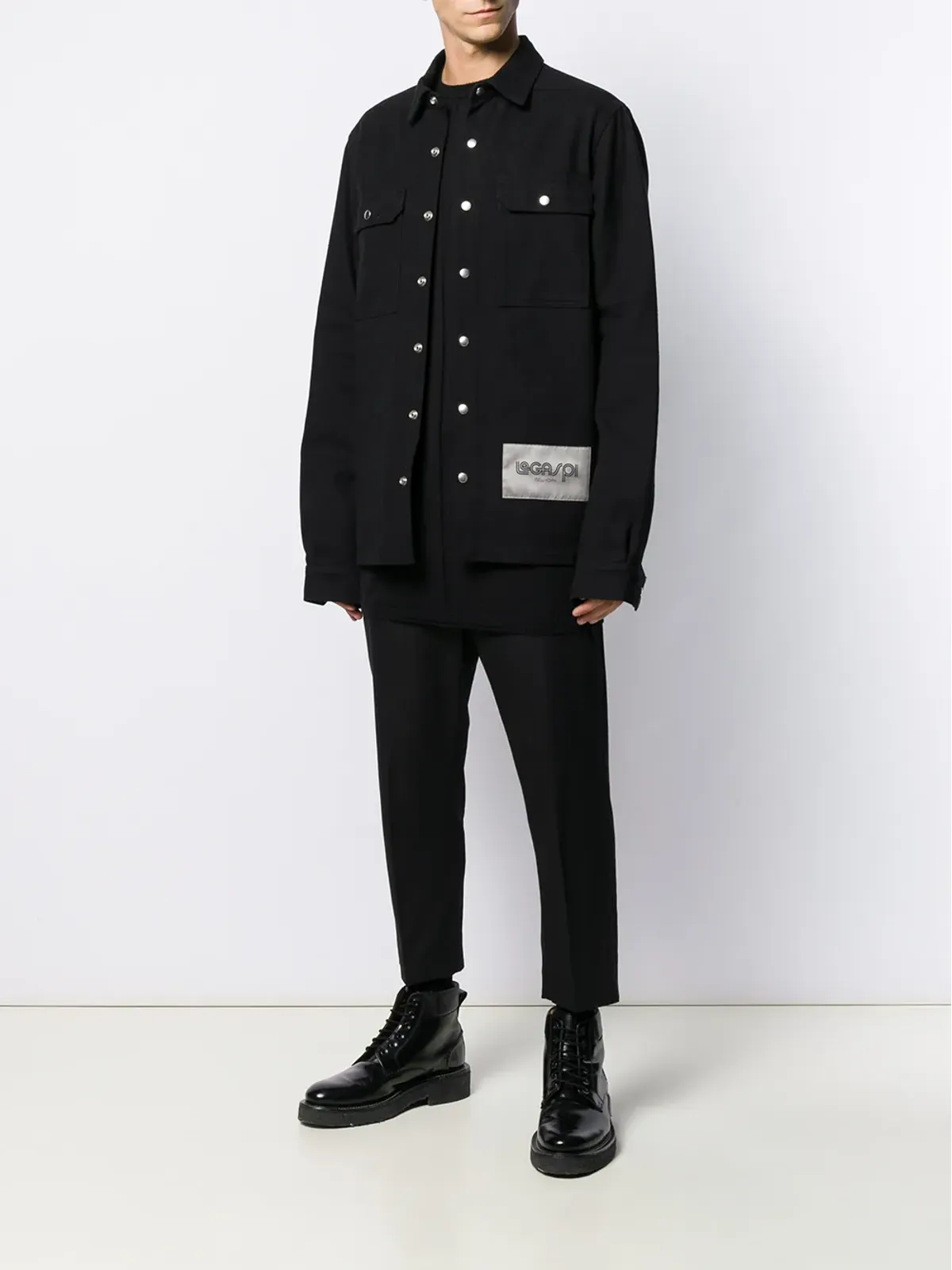 Rick Owens ロゴパッチシャツ - 画像2