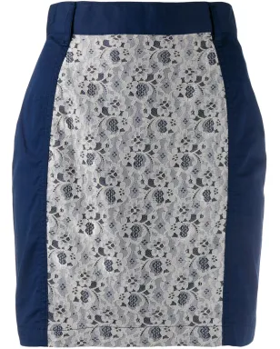 Jean Paul Gaultier Pre-Owned 花柄レースパネル ミニスカート - Blue - サムネイル1