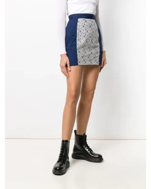 Jean Paul Gaultier Pre-Owned 花柄レースパネル ミニスカート - Blue - サムネイル3