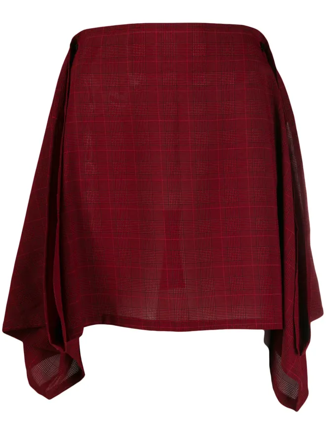Jean Paul Gaultier Pre-Owned Jean Paul Gaultier Pre-Owned レッドのチェック柄スカートの商品画像