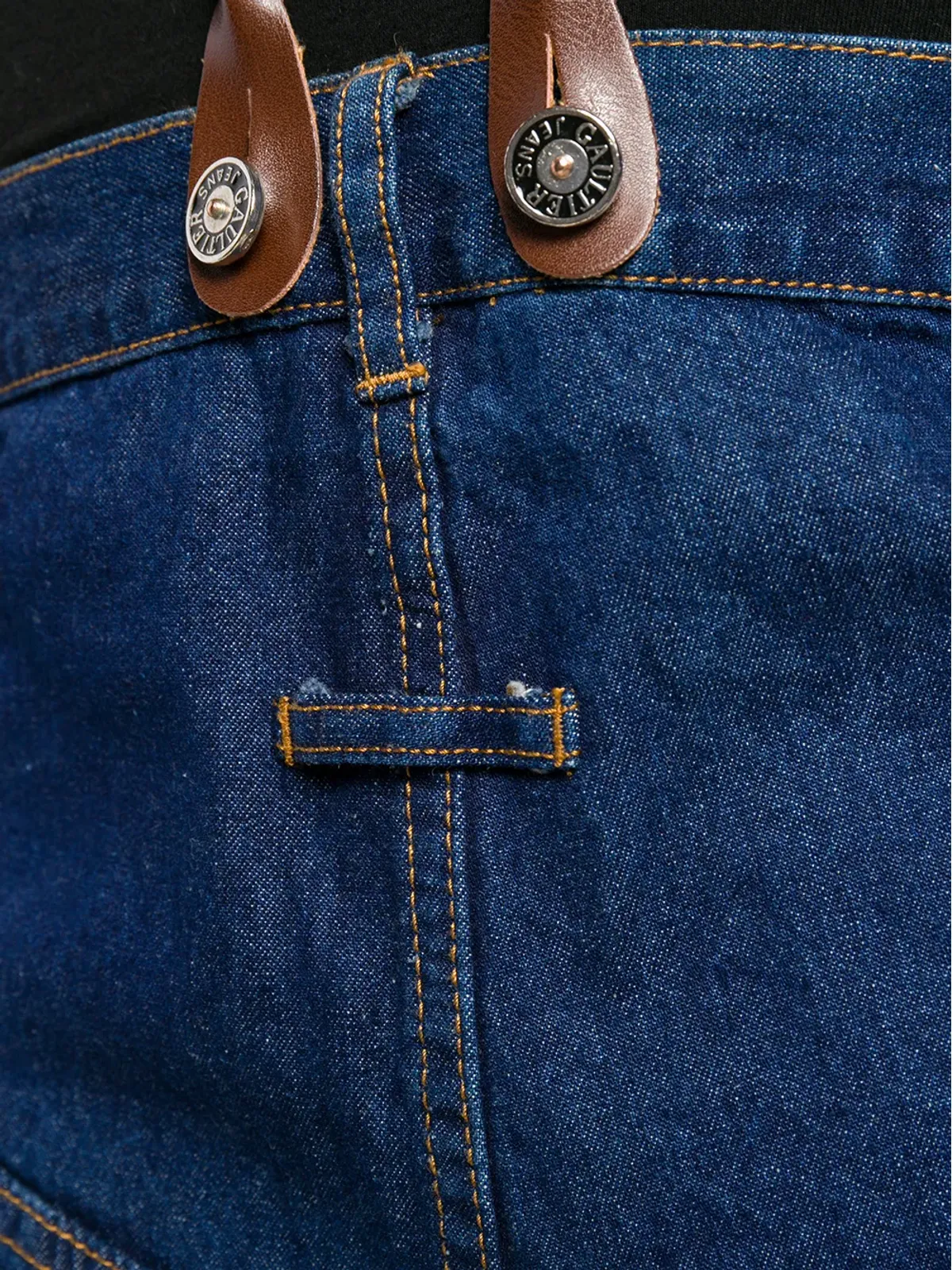 Jean Paul Gaultier Pre-Owned 1993 high rise suspender wide-legged jeans - Blue - 画像5
