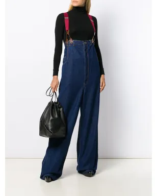 Jean Paul Gaultier Pre-Owned 1993 high rise suspender wide-legged jeans - Blue - サムネイル2