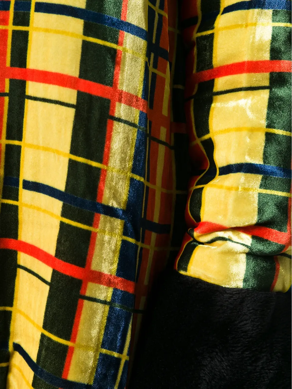 Jean Paul Gaultier Pre-Owned 1997 チェック柄フェイクファージャケット - イエロー - 画像5