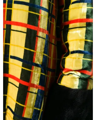 Jean Paul Gaultier Pre-Owned 1997 チェック柄フェイクファージャケット - イエロー - サムネイル5