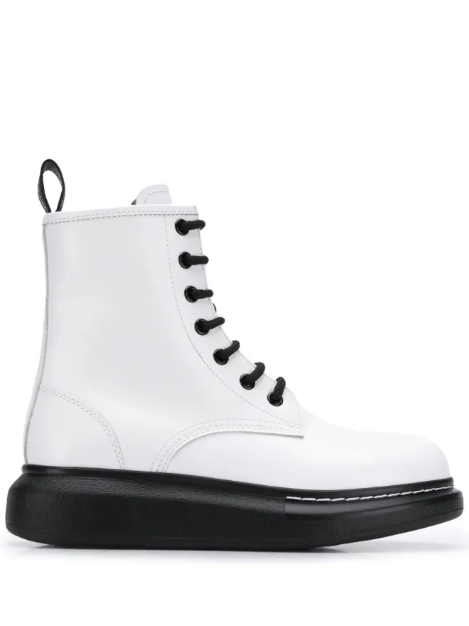 Alexander McQueen Alexander McQueen プラットフォーム アンクルブーツ - Whiteの商品画像