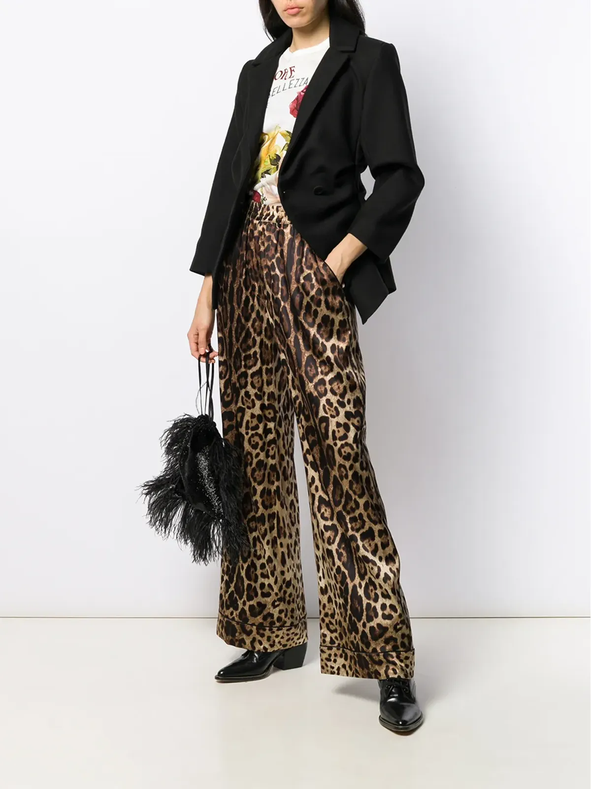 Dolce & Gabbana レオパード柄サテンパジャマパンツ - 画像2