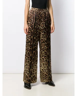 Dolce & Gabbana レオパード柄サテンパジャマパンツ - サムネイル3