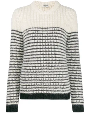 Saint Laurent ストライプ入りクルーネックジャンパー - サムネイル1