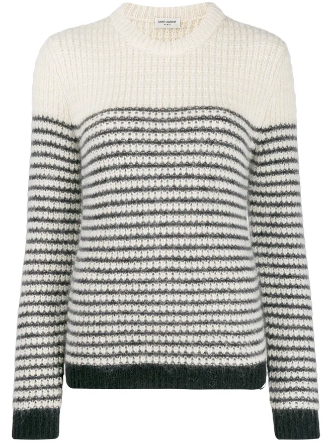 Saint Laurent Saint Laurent ストライプ入りクルーネックジャンパーの商品画像