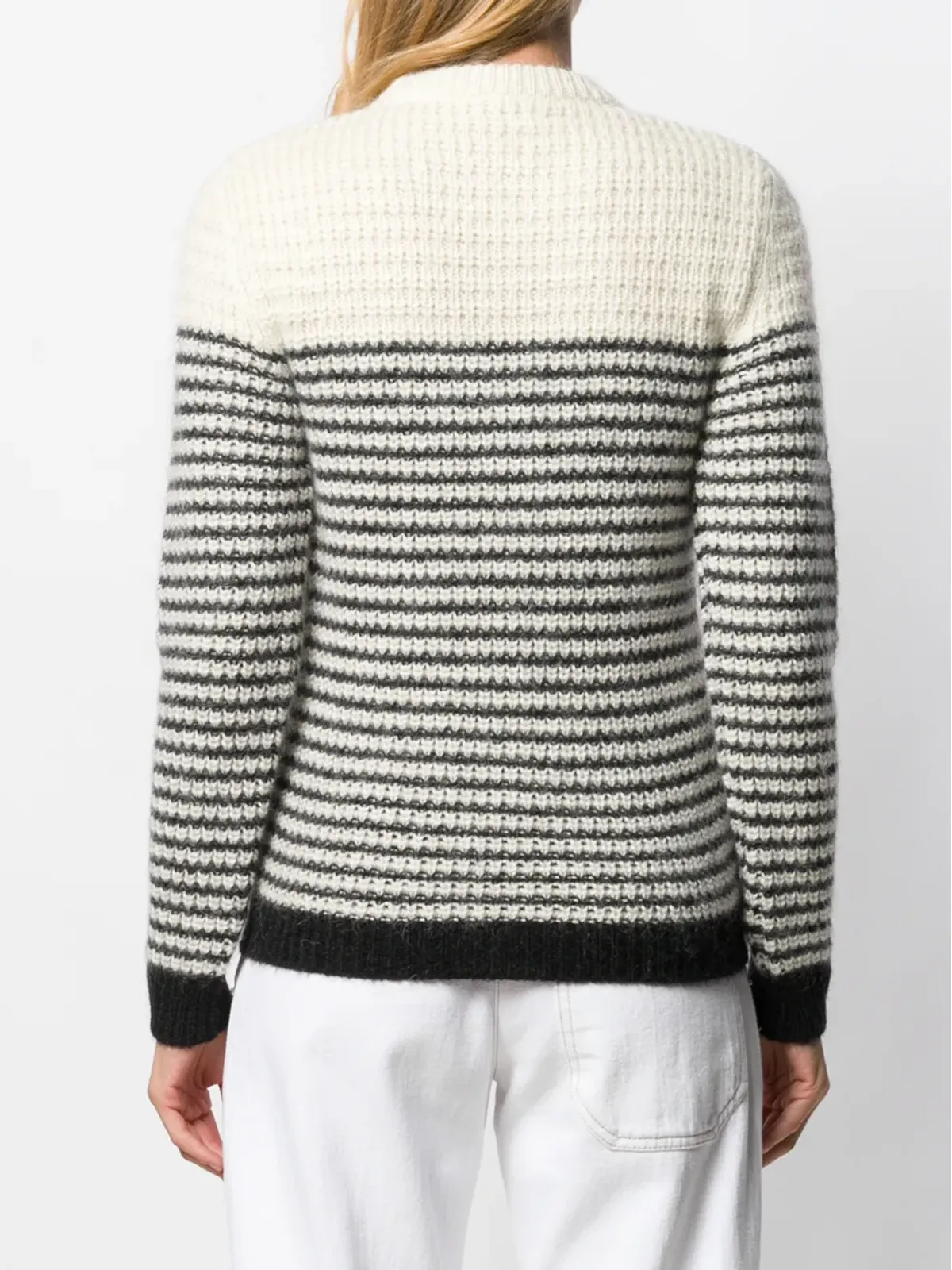 Saint Laurent ストライプ入りクルーネックジャンパー - 画像4
