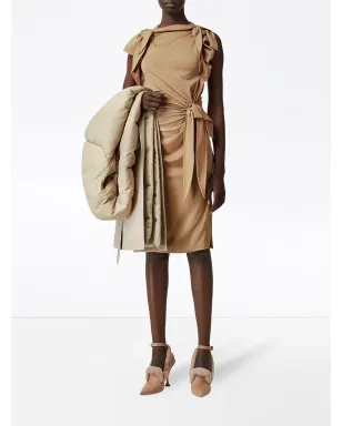 Burberry タイディテール トライカラー シルクジャージードレス - サムネイル2