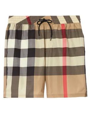 Burberry ベージュ系チェック柄 ドローストリング スイムショーツ - サムネイル1