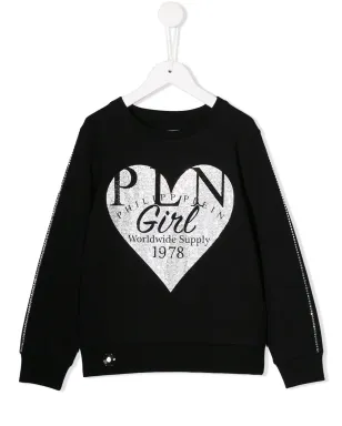 Philipp Plein Junior ハートプリントスウェットシャツ - サムネイル1