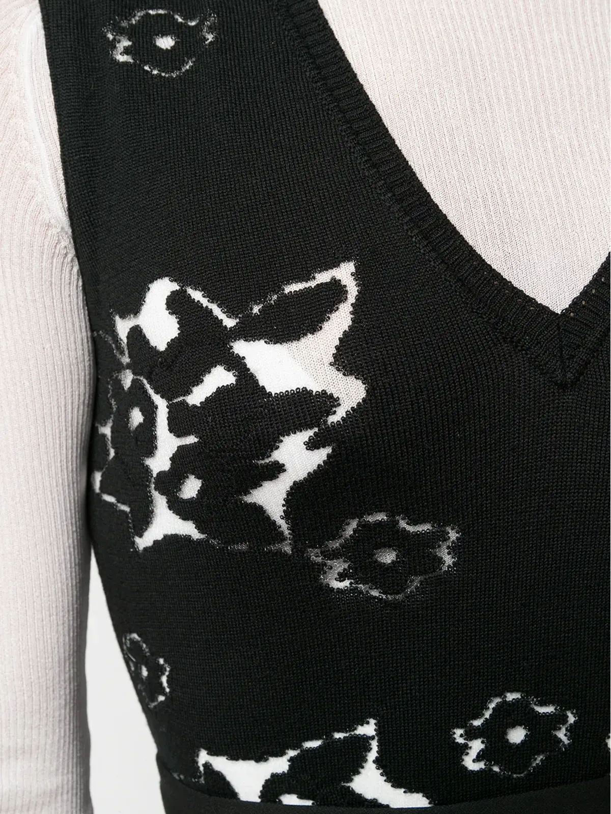 Christian Dior Pre-Owned 2000年代ニット花柄ベスト - 画像5