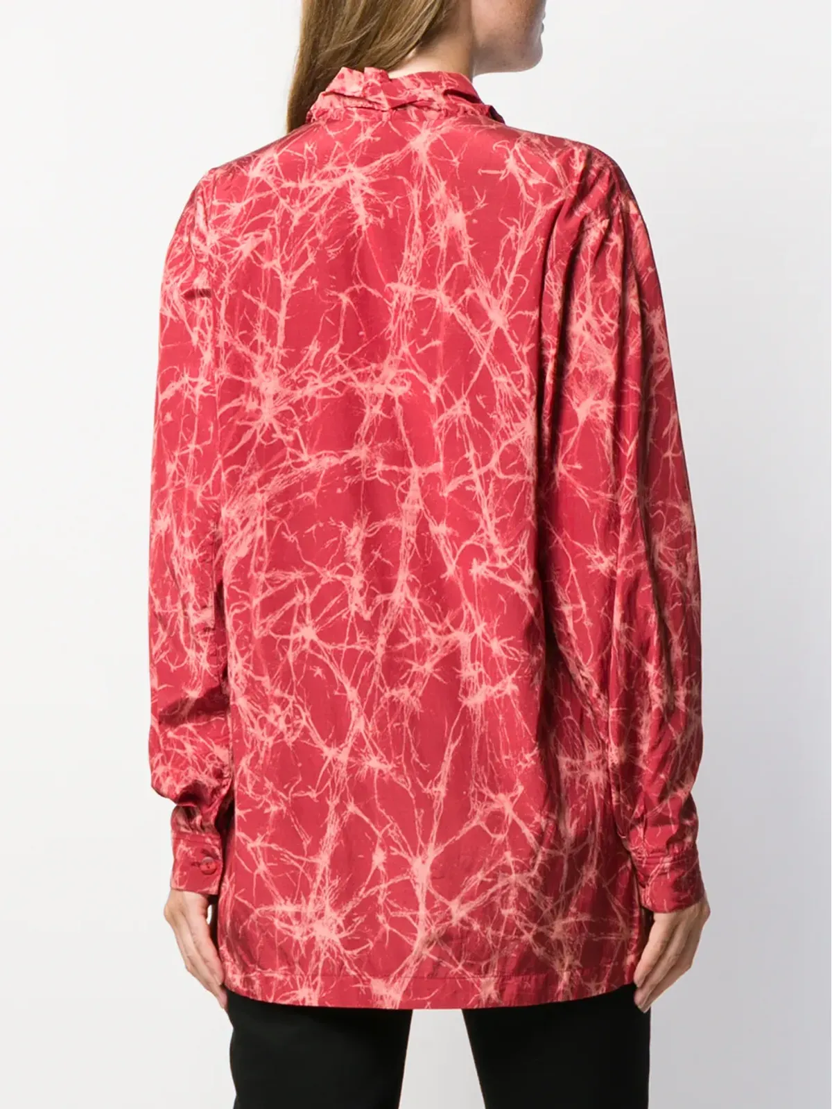 Issey Miyake ビンテージ 1980年代 ドレープネック ブラウス - Red - 画像4