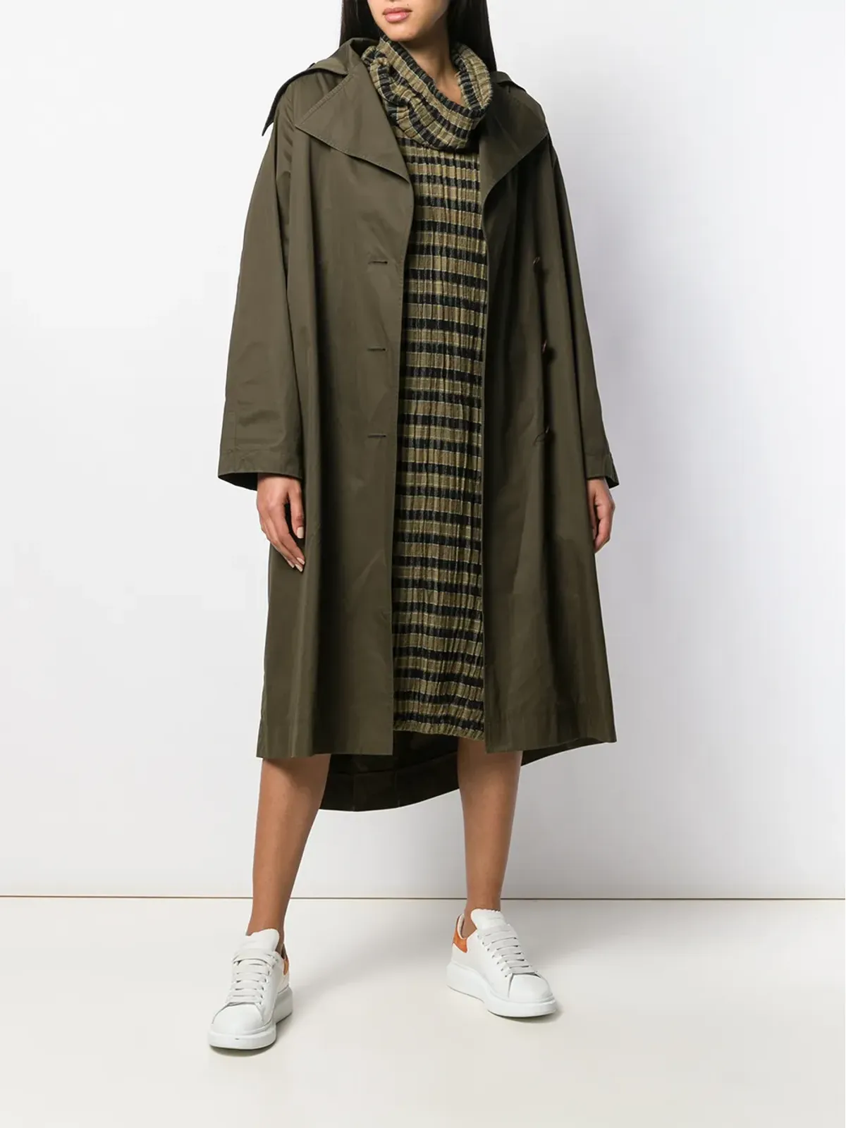 Issey Miyake Pre-Owned 1980s oversized trench coat - Green - 画像2