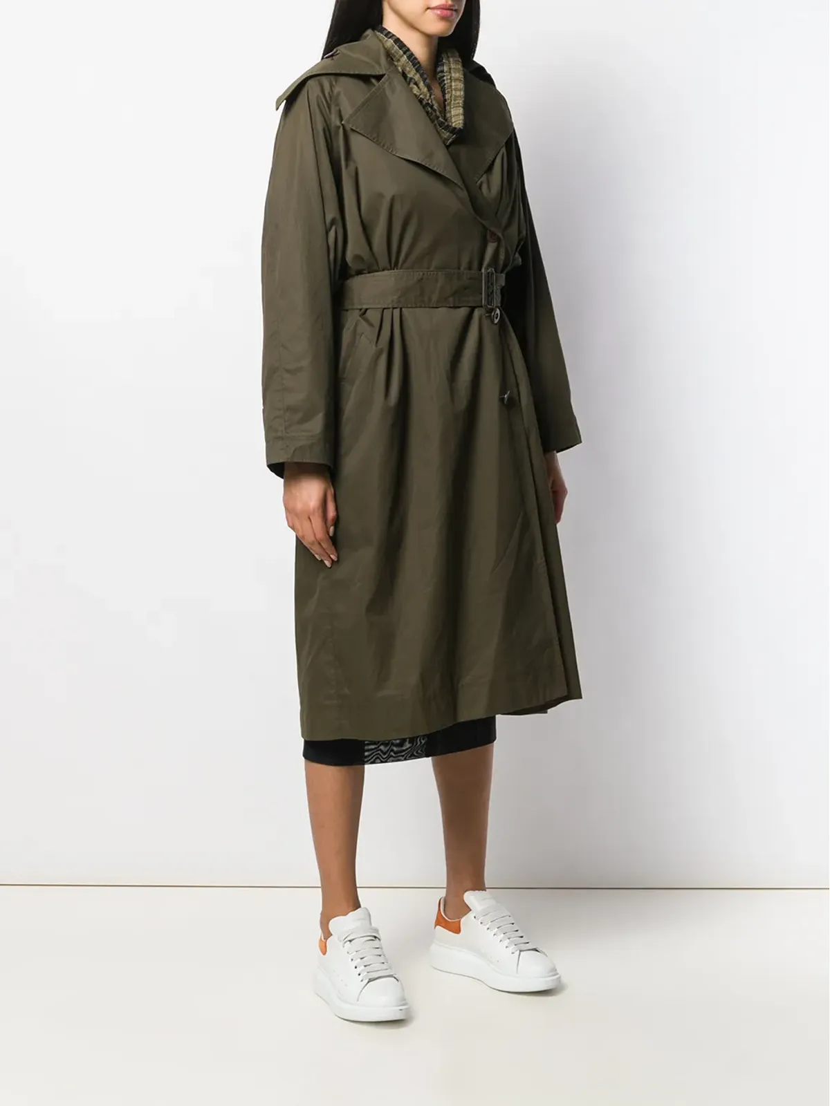 Issey Miyake Pre-Owned 1980s oversized trench coat - Green - 画像3