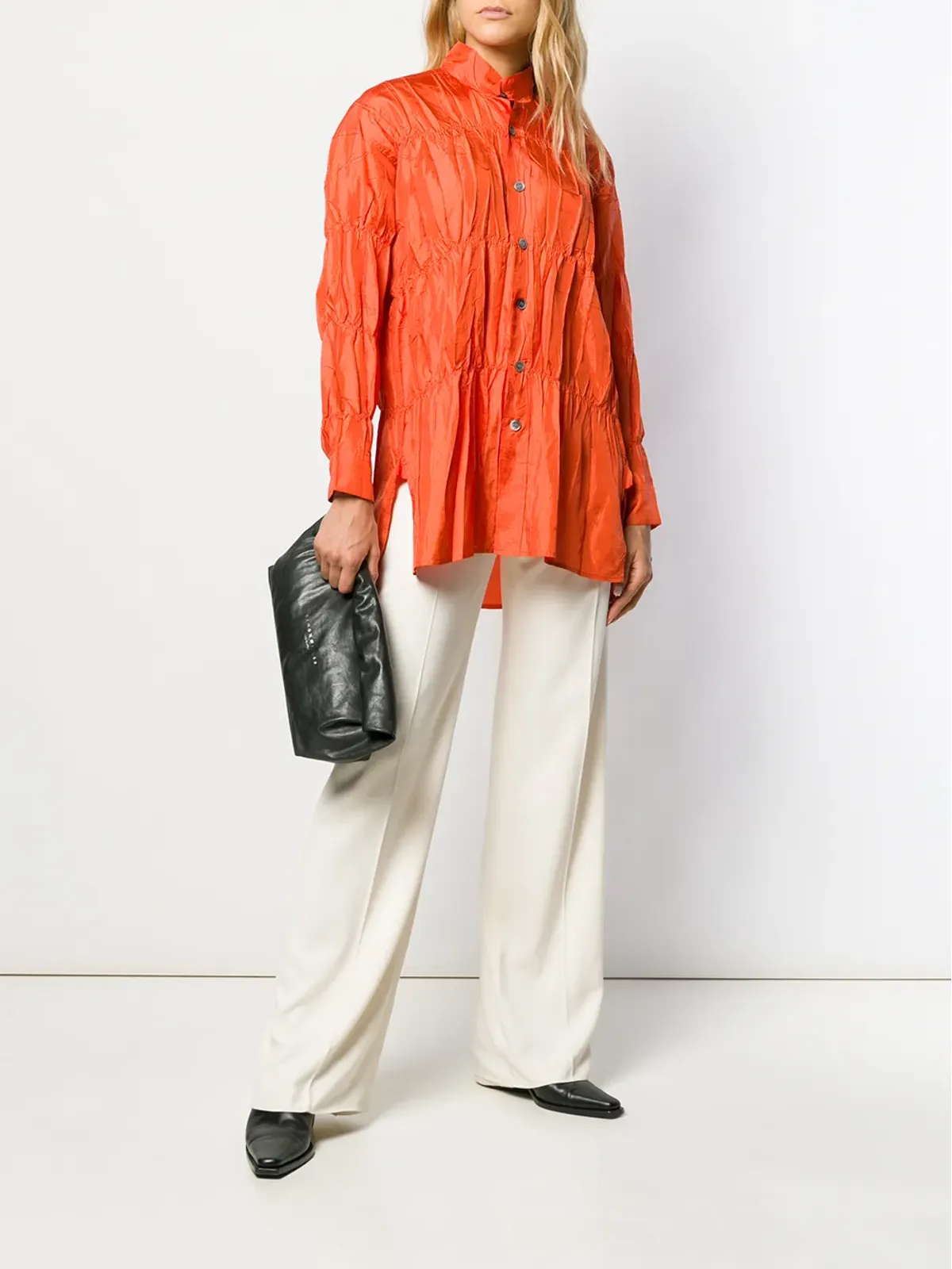 Issey Miyake Pre-Owned クラッシュ加工シャツ - 画像2