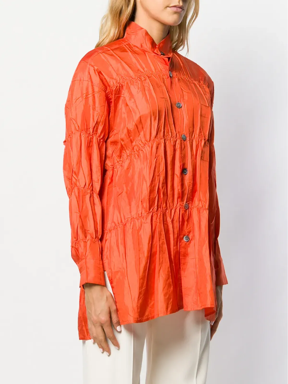 Issey Miyake Pre-Owned クラッシュ加工シャツ - 画像3