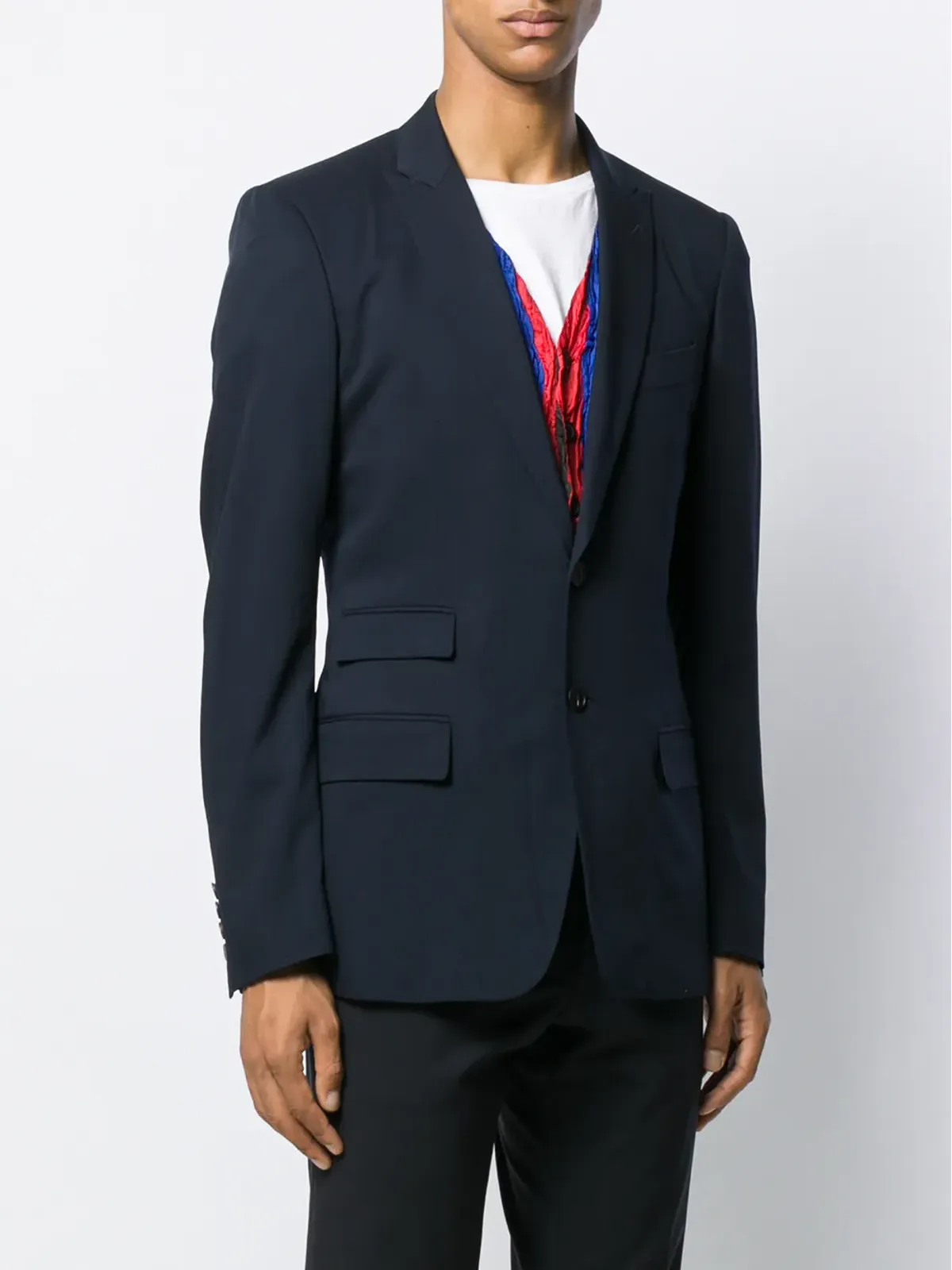 Jean Paul Gaultier ビンテージ ピークドノッチドラペル ブレザー - ブルー - 画像3