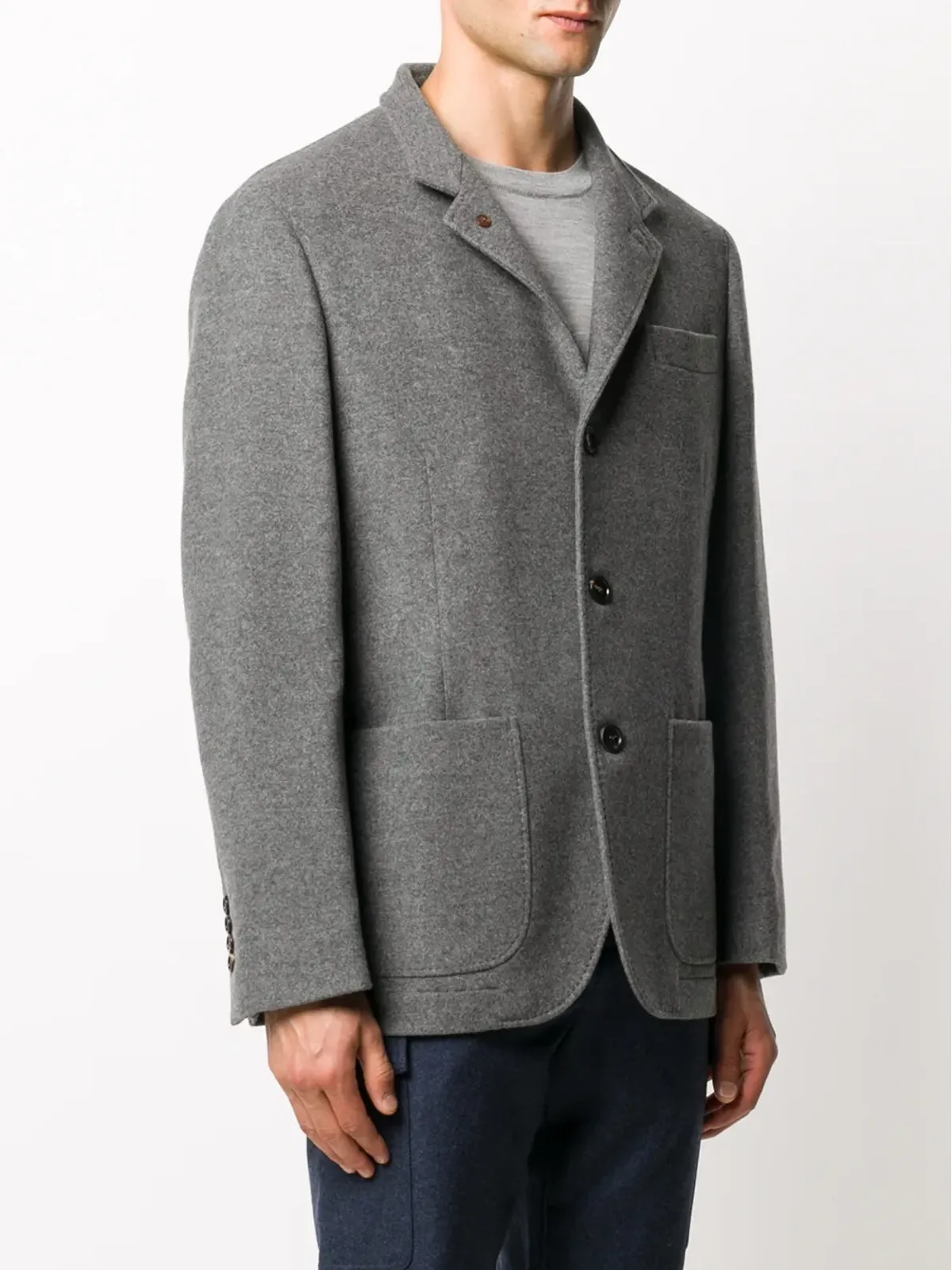 Brunello Cucinelli ボックスフィット ボタンダウンジャケット - グレー - 画像3