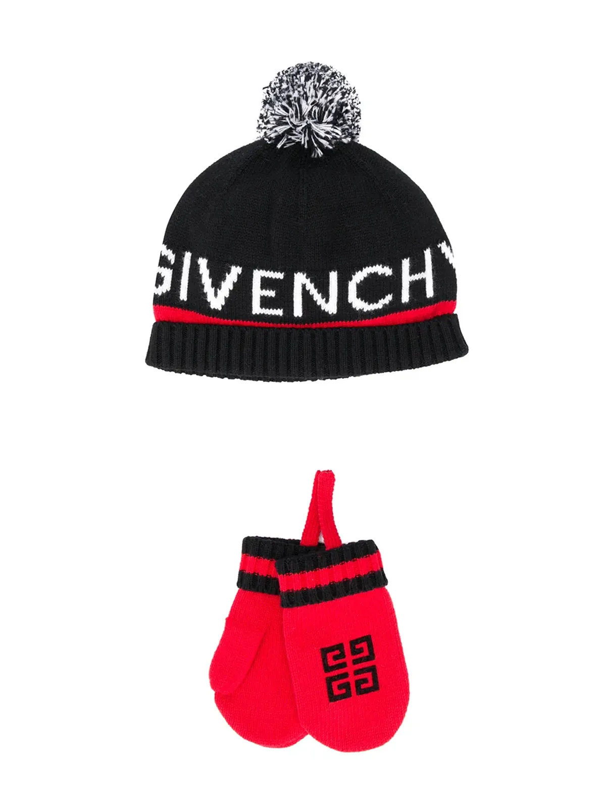 Givenchy Kids ビーニーとミトンのセット - 画像1