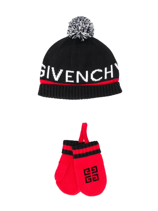 Givenchy Kids Givenchy Kids ビーニーとミトンのセットの商品画像
