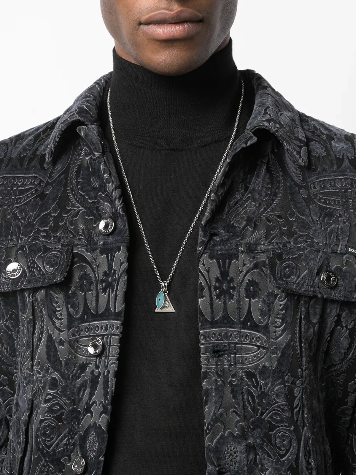 Nialaya Jewelry 邪眼とラーの目 ペンダントネックレス - シルバー - 画像2
