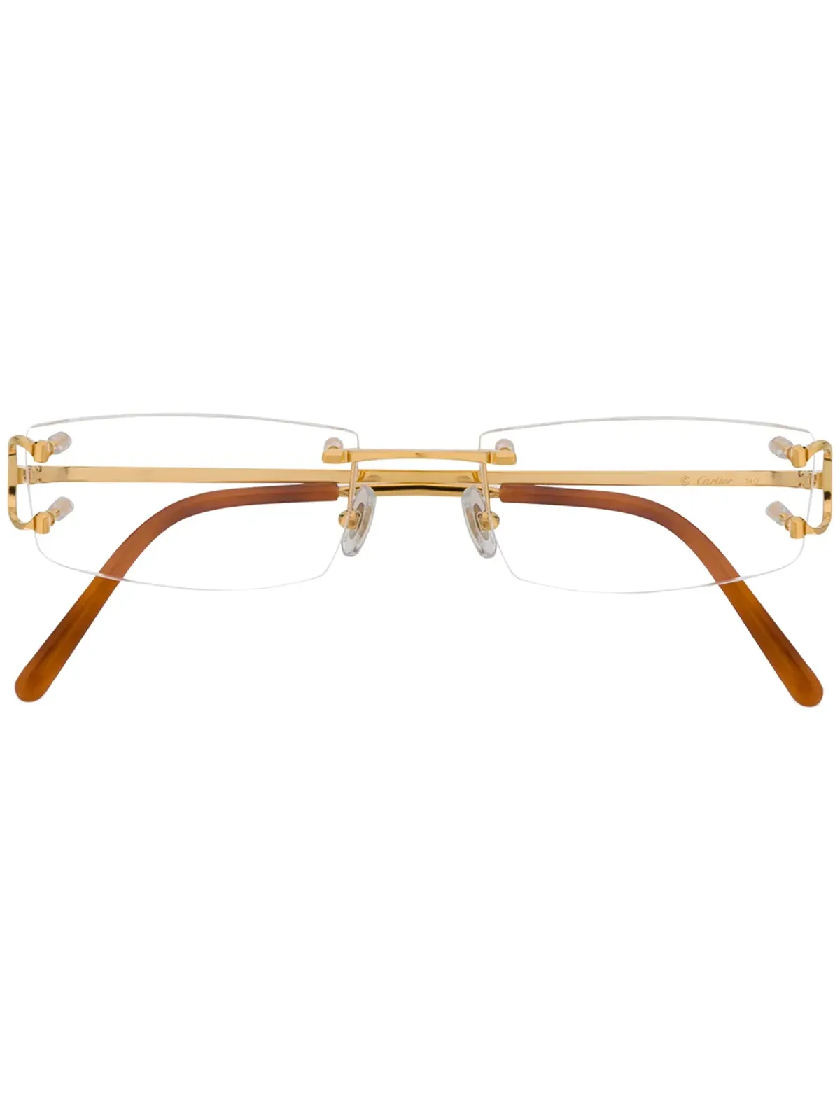 Cartier Eyewear 長方形フレーム眼鏡 - ゴールド - 画像1