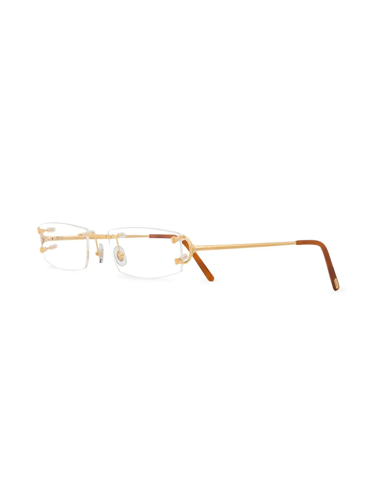Cartier Eyewear 長方形フレーム眼鏡 - ゴールド - 画像2