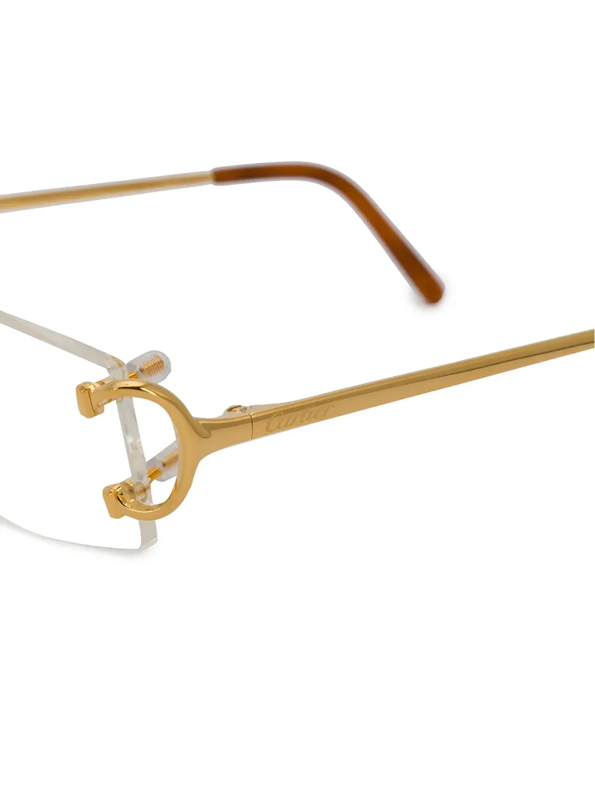 Cartier Eyewear 長方形フレーム眼鏡 - ゴールド - 画像3