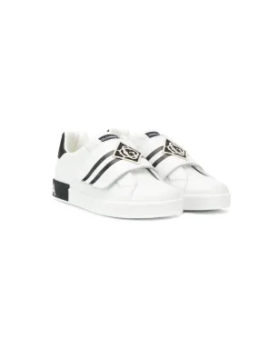 Dolce & Gabbana Kids タッチストラップ・ストライプスニーカー（ホワイト） - サムネイル1