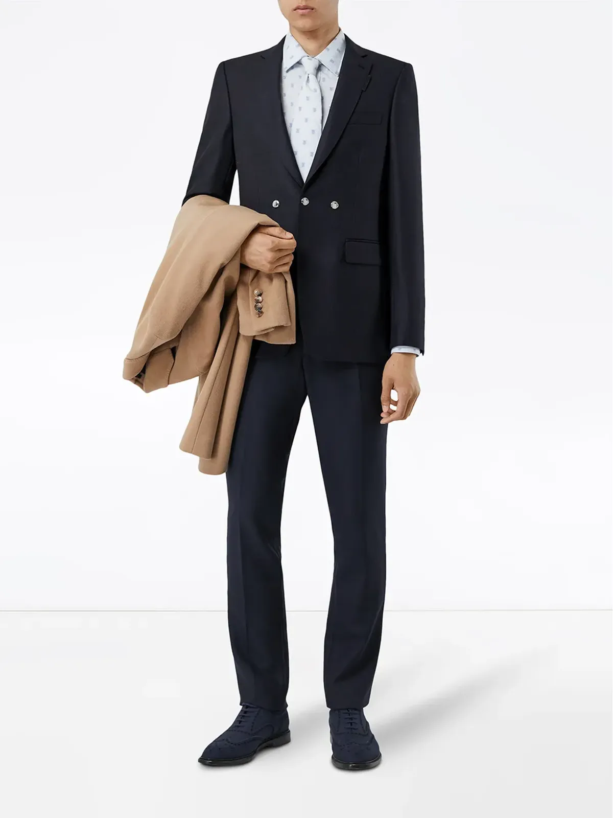 Burberry イングリッシュフィット トリプルスタッド ウール・モヘア テーラードジャケット - ブルー - 画像2
