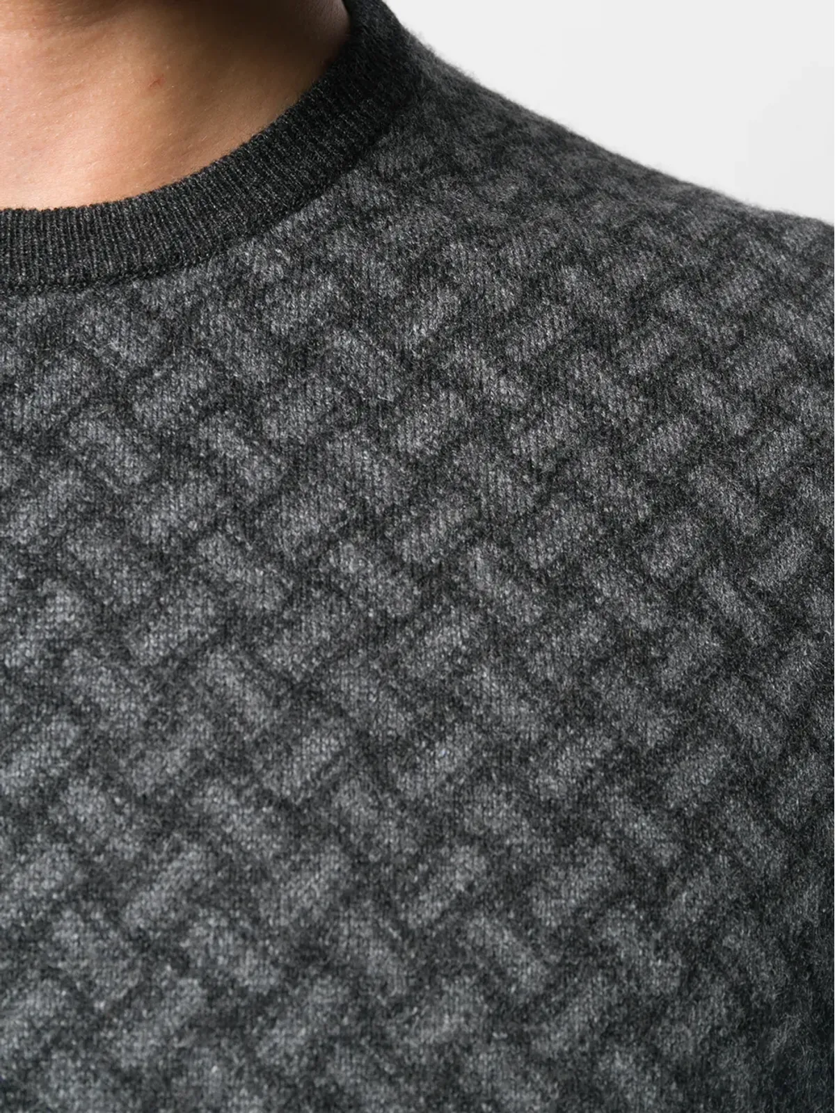Drumohr クルーネック カシミヤセーター グレー - 画像5