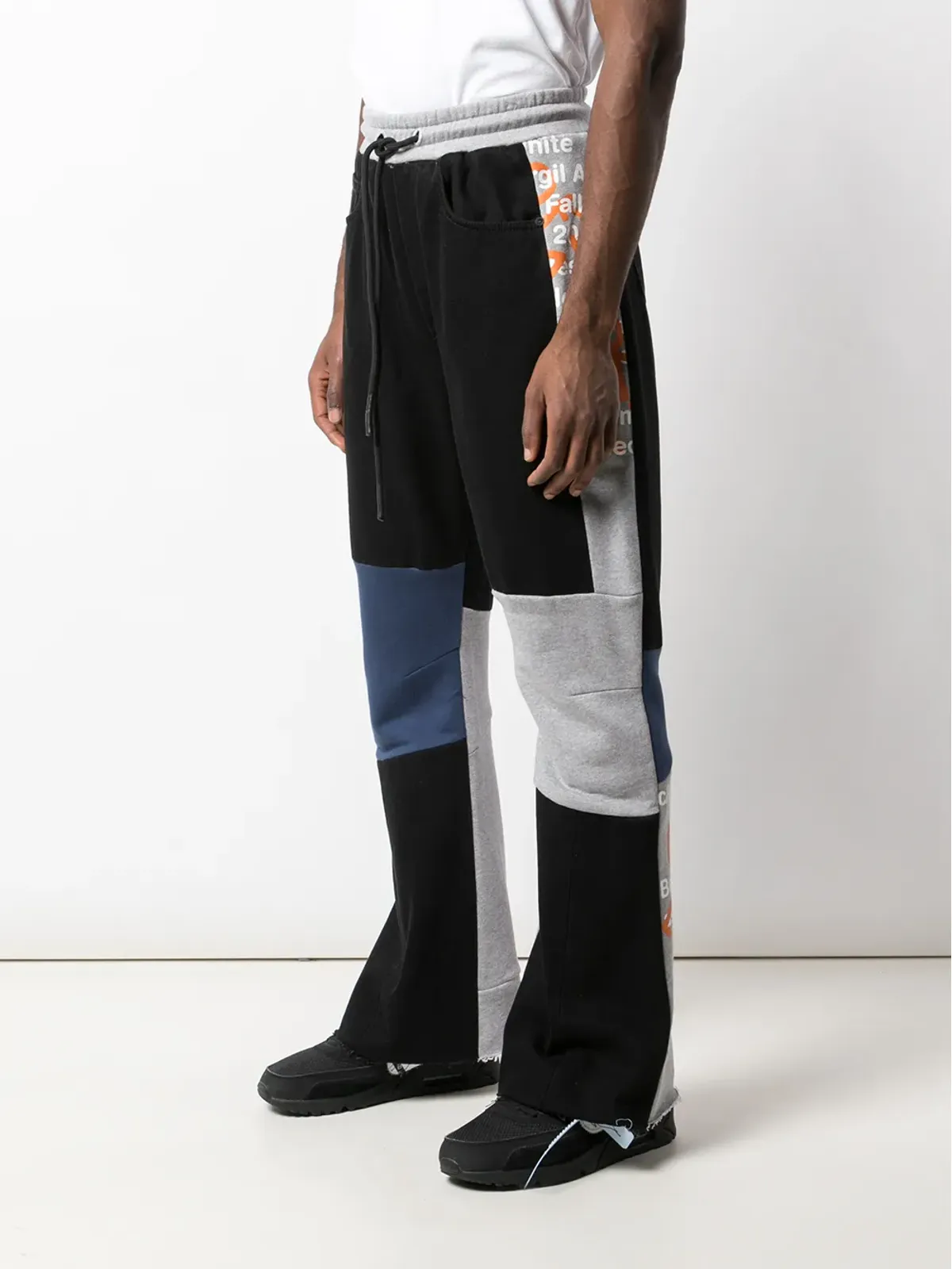 Off-White パッチワークスウェットパンツ ブラック - 画像3