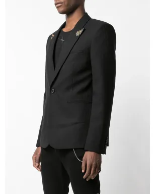 Saint Laurent ビーズ装飾フィットブレザー - サムネイル3