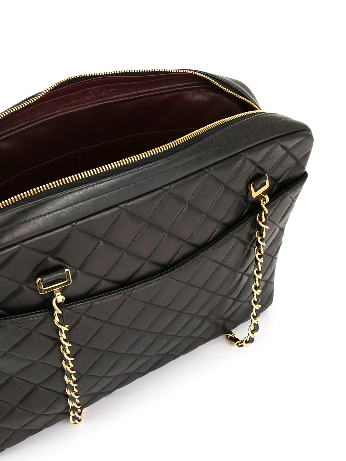 CHANEL ビンテージ 1997 CCマーク チャーム チェーン トート - ブラック - 画像5