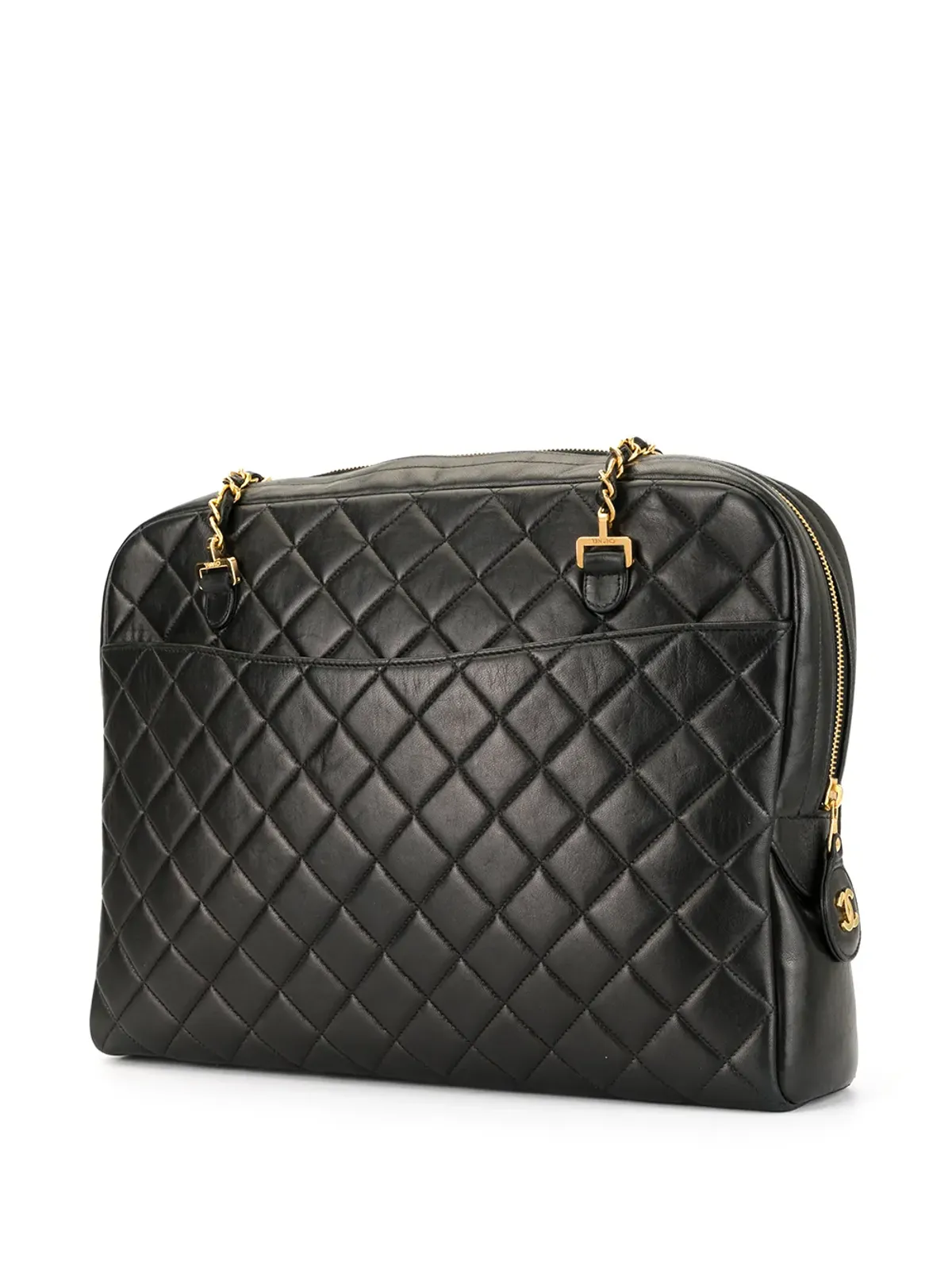 CHANEL ビンテージ 1997 CCマーク チャーム チェーン トート - ブラック - 画像3